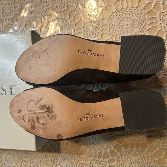 Taryn Rose Brown Suede Leather Open Toes Fleet Ankle Booties, Size 9.5 - Picture 14 of 16